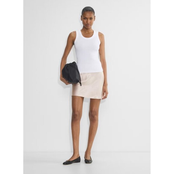 Aritzia BABATON Denude Ivory Satin Mini Slip Skirt, Size 8 - Picture 11 of 15